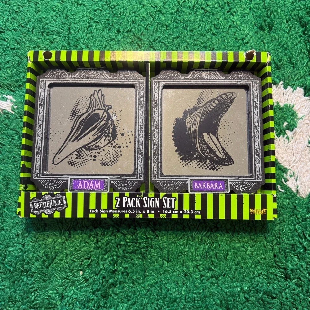 Beetlejuice Adam & Barbara Sign Set Spirit Halloween Decor Prop Decoration